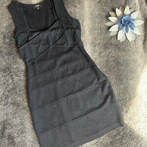 Express Criss-Cross Front Sleeveless Stretch Bodycon Black Dress Small